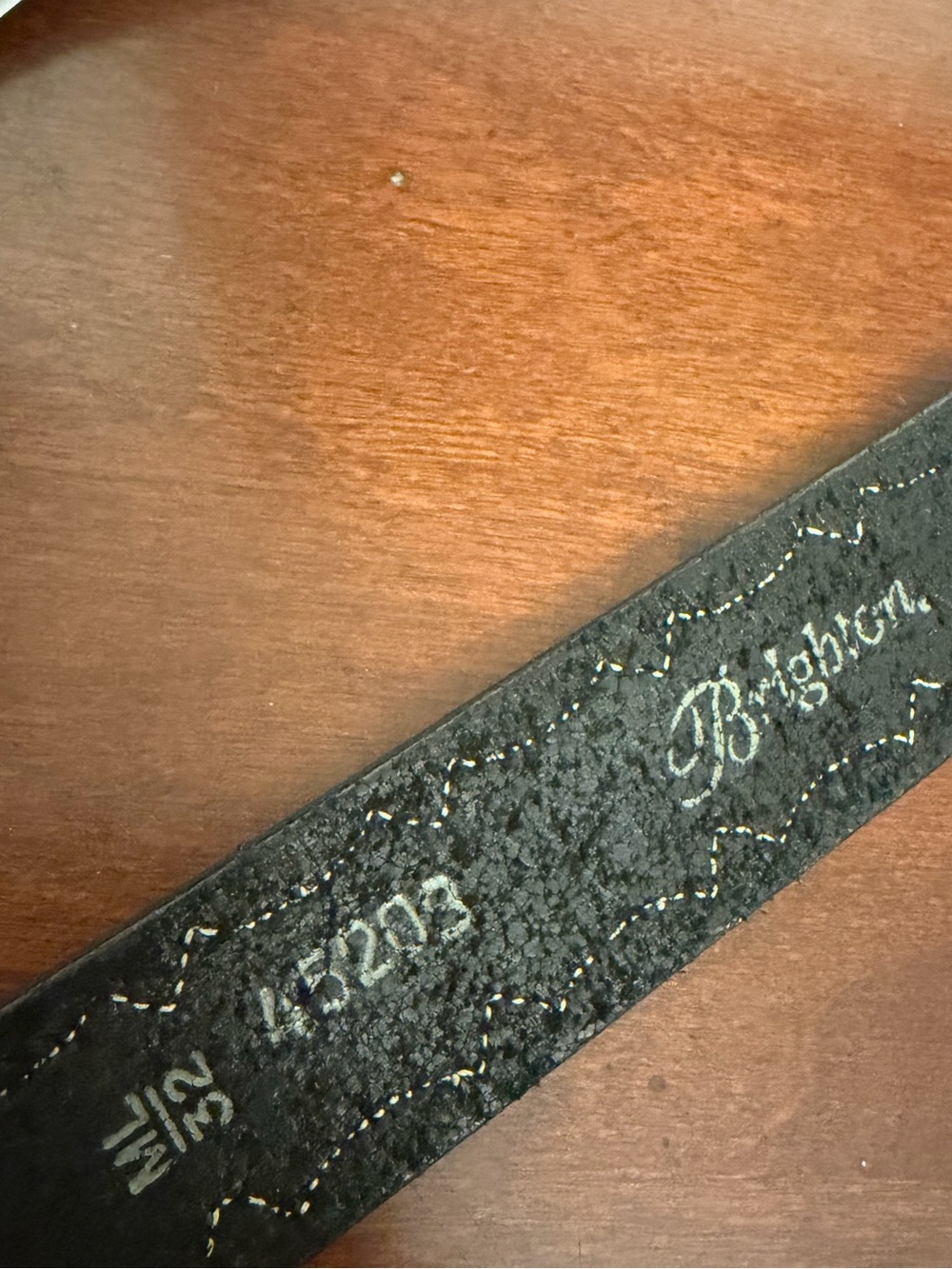 Brighton Black Leather Belt Silver Engraved Filigree Heart Buckle Stitching - Picture 8 of 9